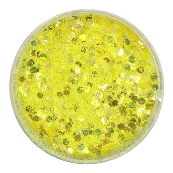 Pyłek do zdobień paznokci żółty  - sunset effect