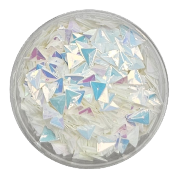 Pyłek do zdobień paznokci biały Triangle 3D