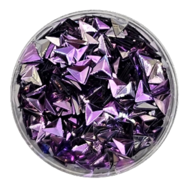 Pyłek do zdobień paznokci fioletowy Triangle 3D
