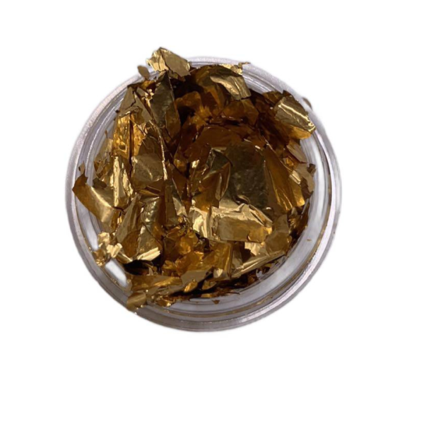 Płatki ALU 3 - złoty pyłek do paznokci